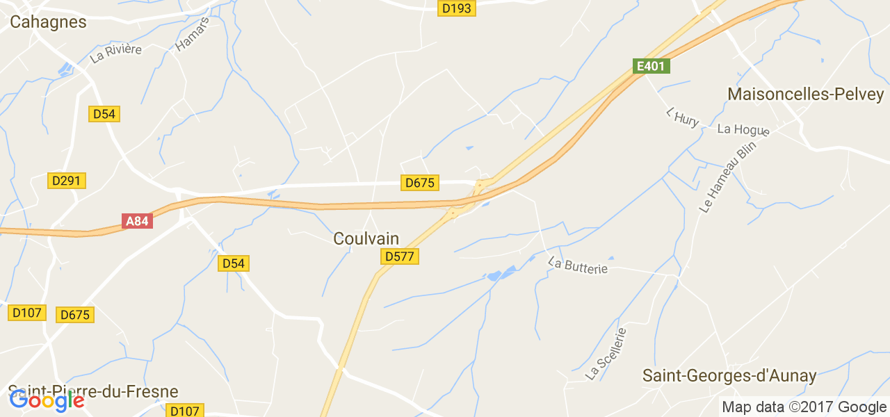 map de la ville de Coulvain