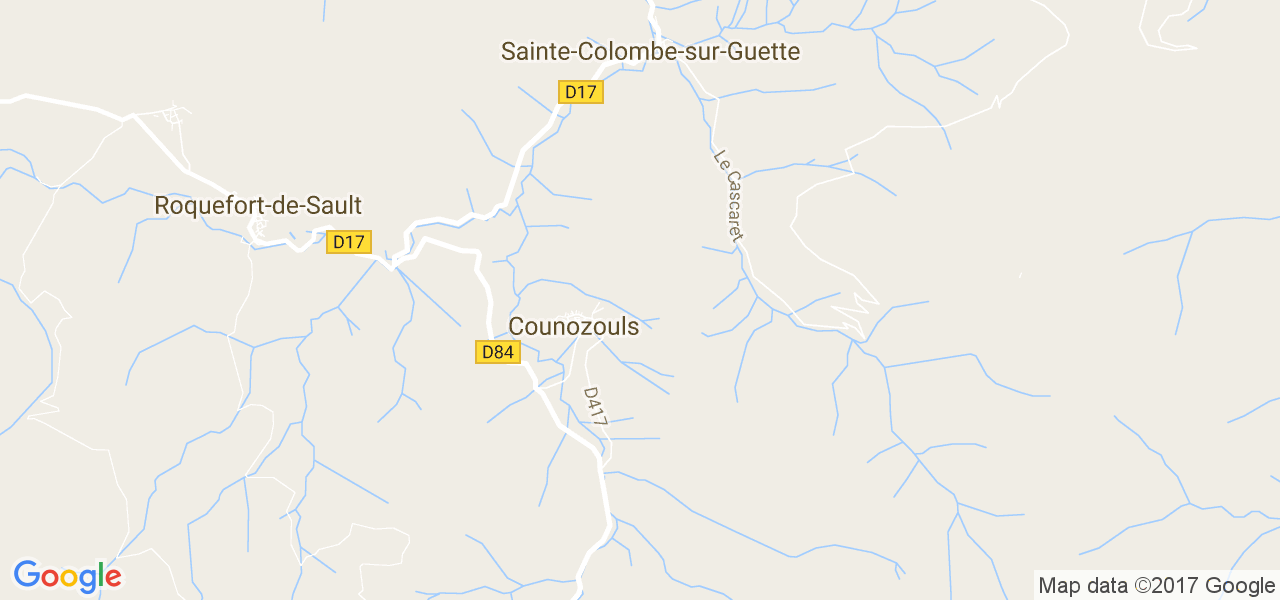 map de la ville de Counozouls