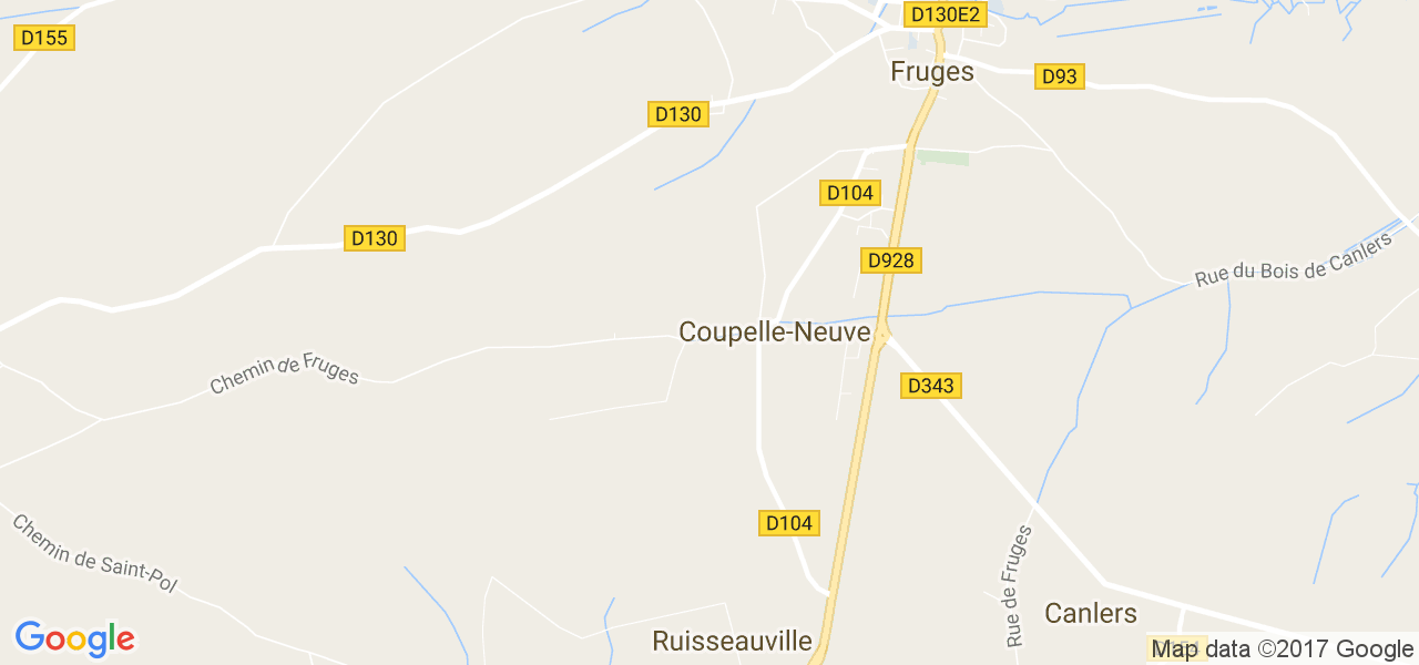 map de la ville de Coupelle-Neuve