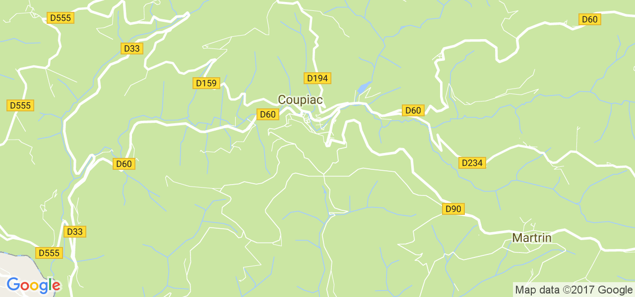 map de la ville de Coupiac