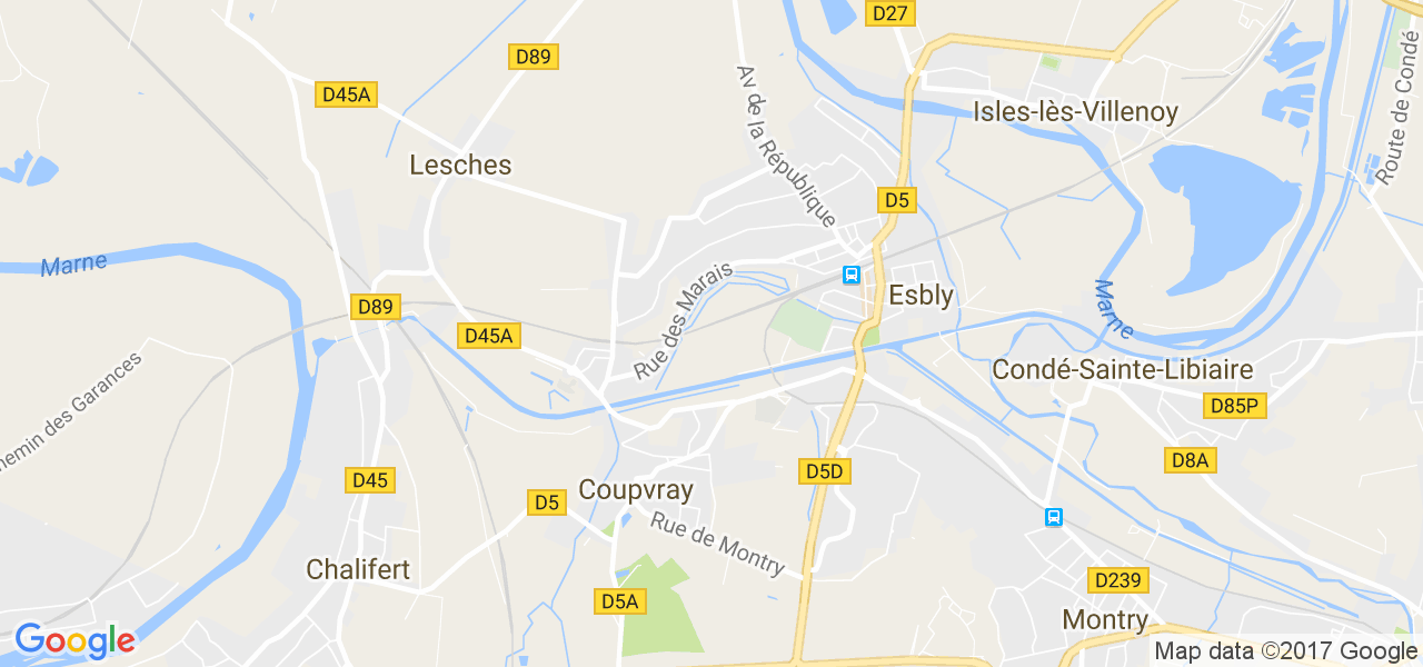 map de la ville de Coupvray