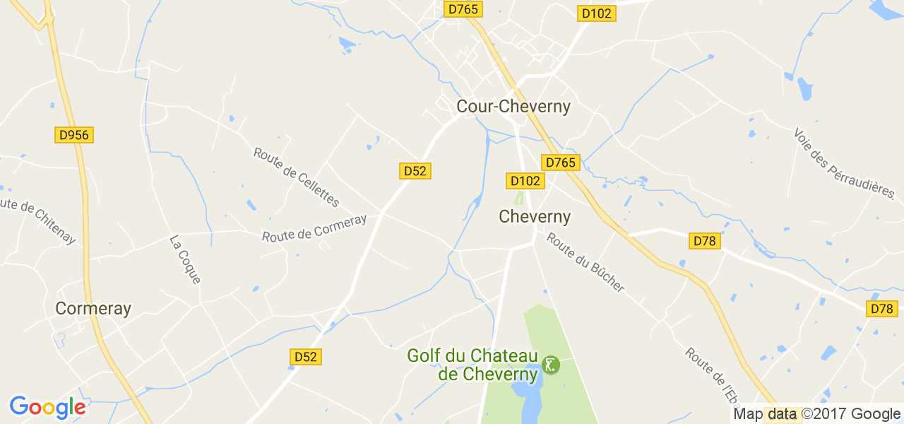 map de la ville de Cour-Cheverny