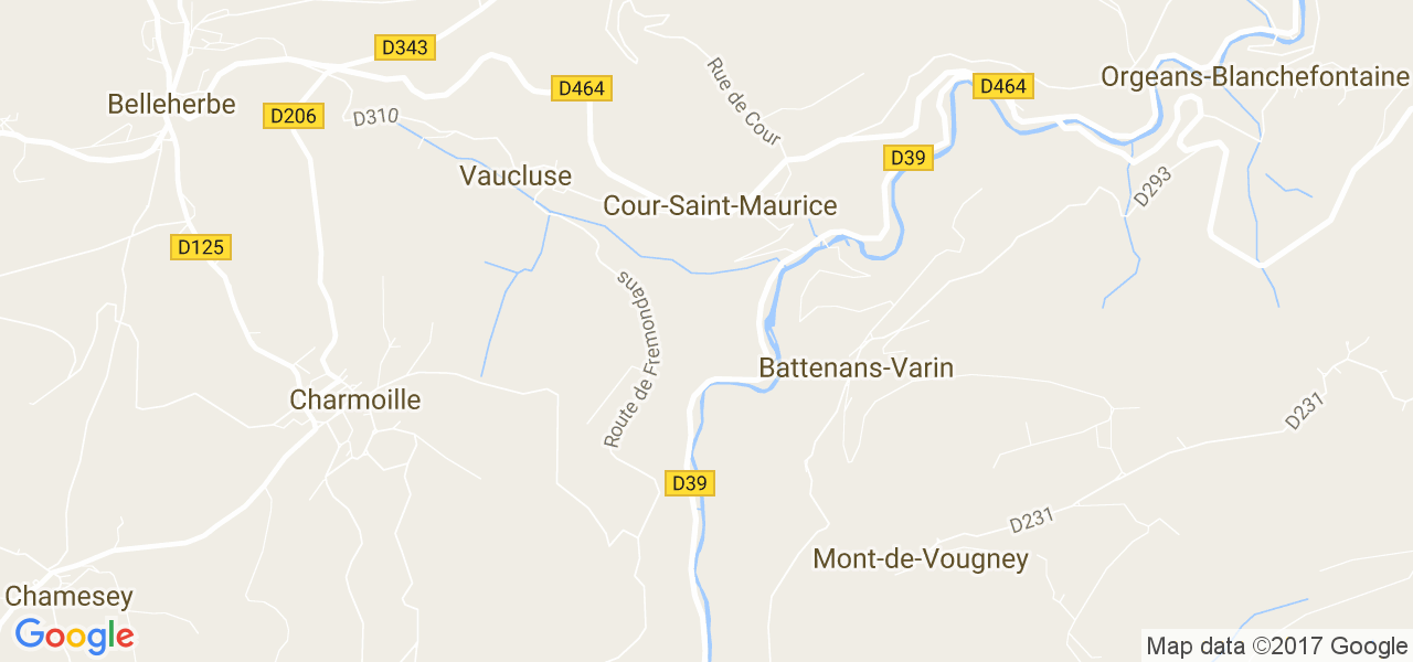 map de la ville de Cour-Saint-Maurice