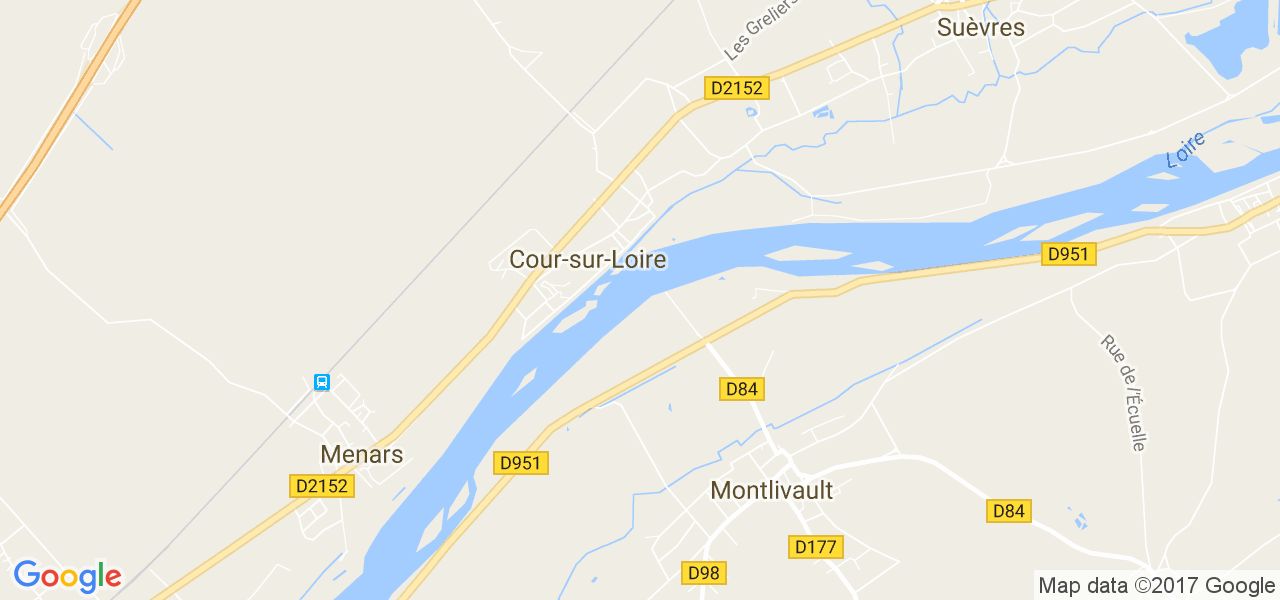 map de la ville de Cour-sur-Loire