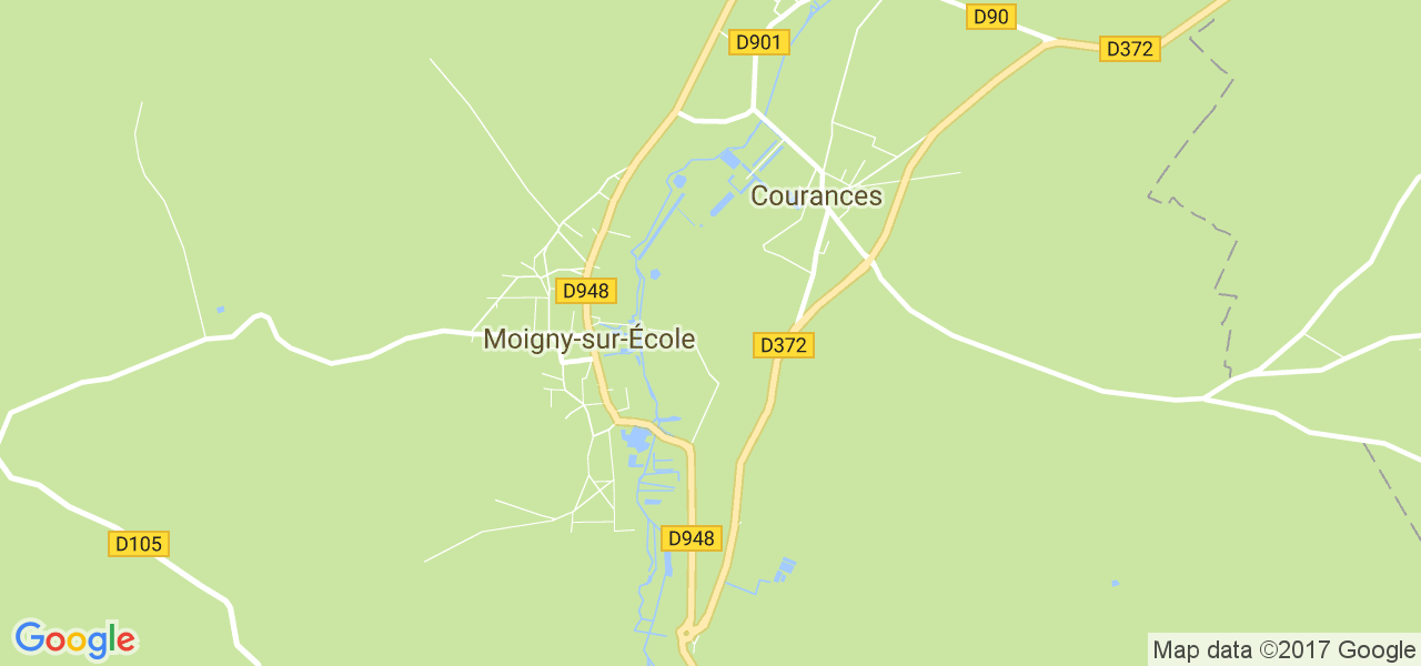 map de la ville de Courances