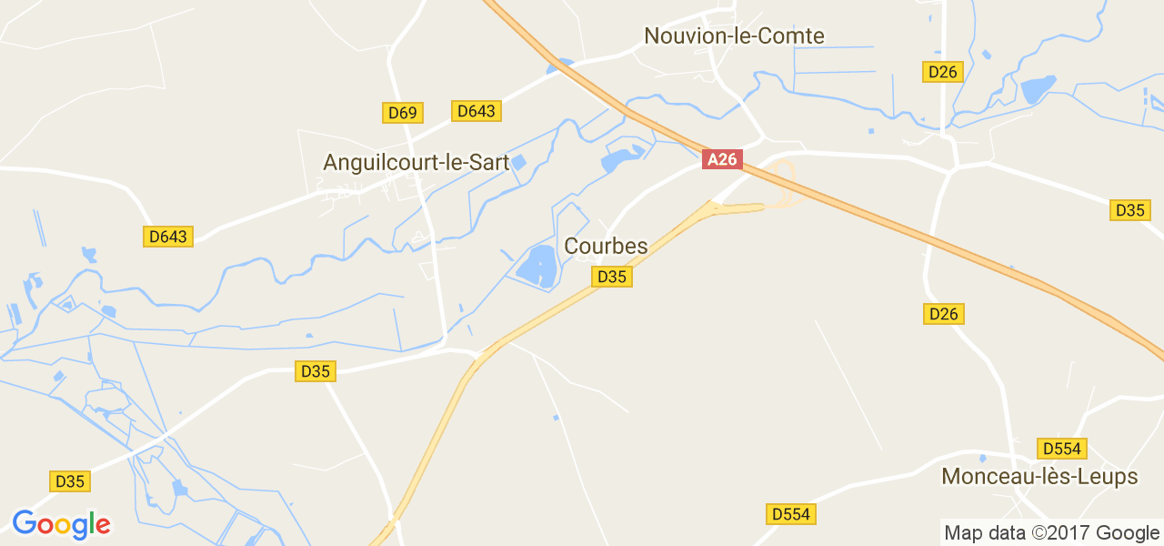 map de la ville de Courbes