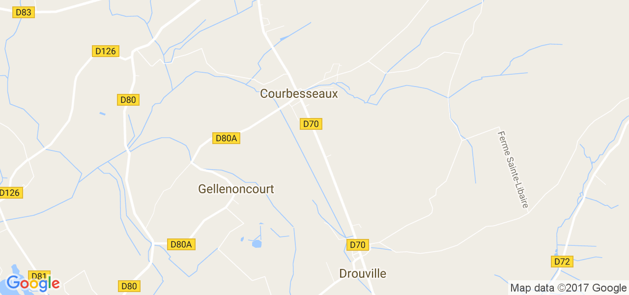 map de la ville de Courbesseaux