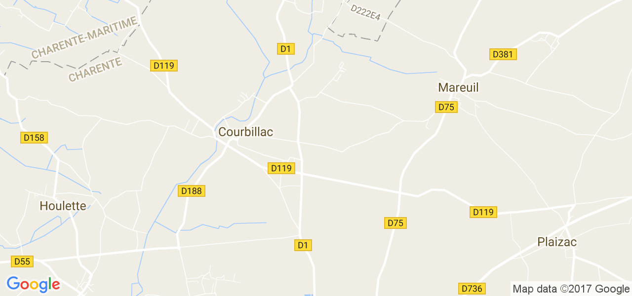 map de la ville de Courbillac