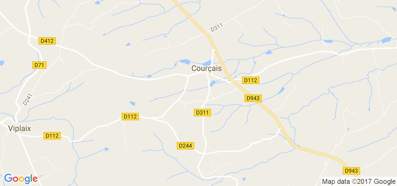 map de la ville de Courçais