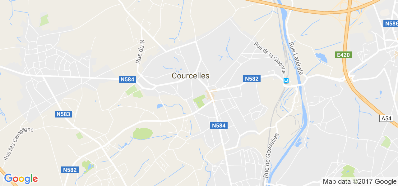 map de la ville de Courcelles