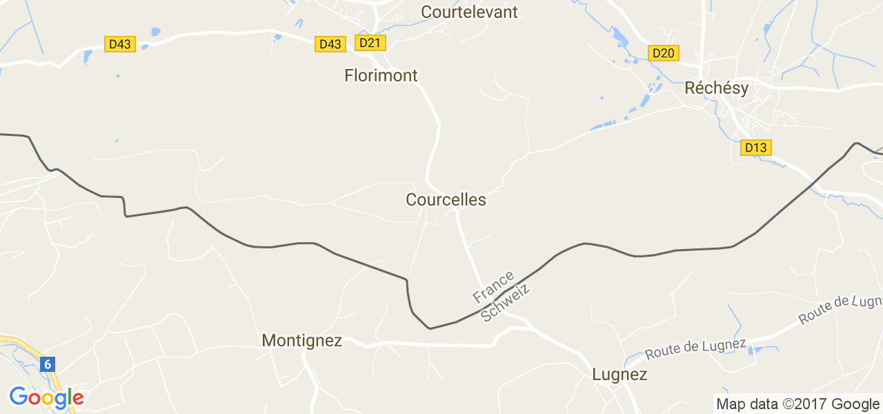 map de la ville de Courcelles