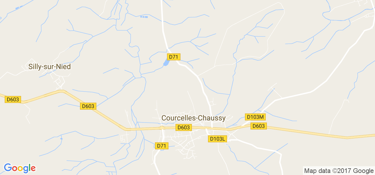 map de la ville de Courcelles-Chaussy