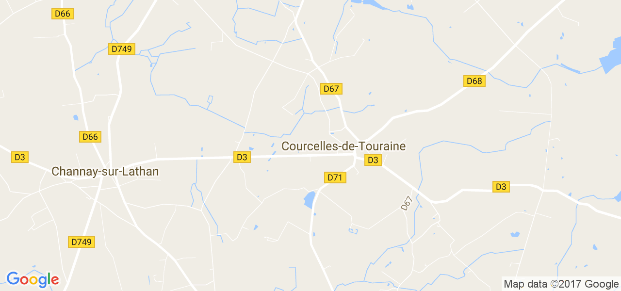 map de la ville de Courcelles-de-Touraine