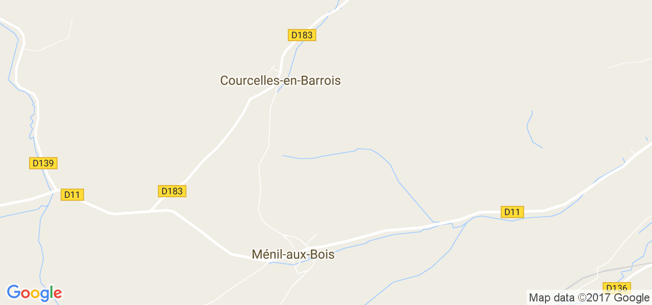 map de la ville de Courcelles-en-Barrois