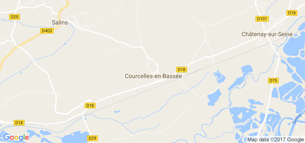 map de la ville de Courcelles-en-Bassée