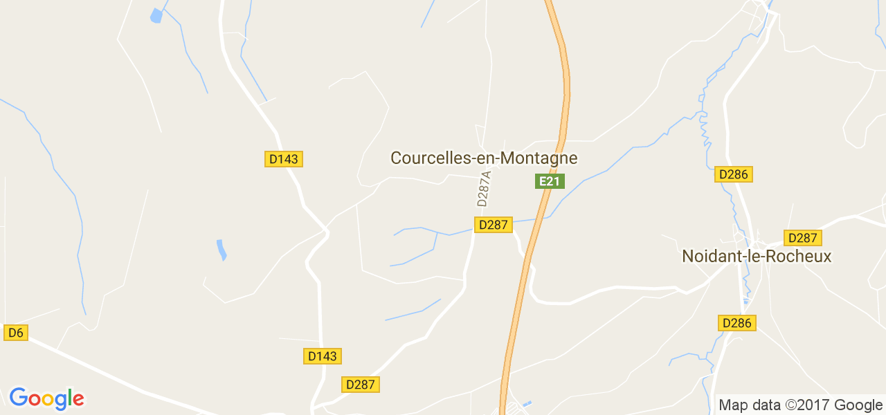 map de la ville de Courcelles-en-Montagne