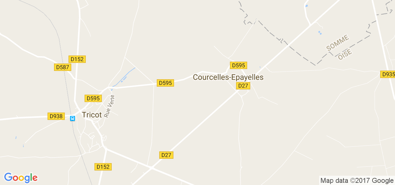map de la ville de Courcelles-Epayelles
