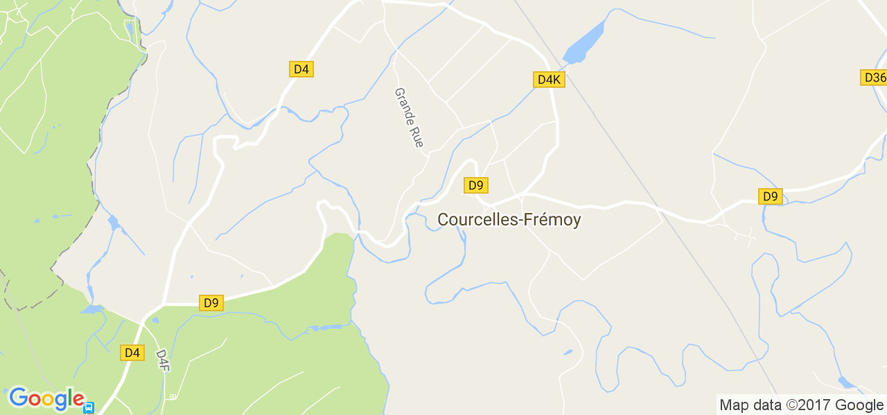 map de la ville de Courcelles-Frémoy