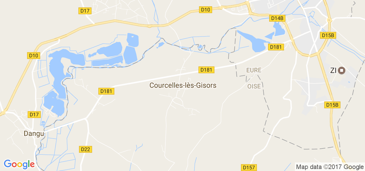 map de la ville de Courcelles-lès-Gisors