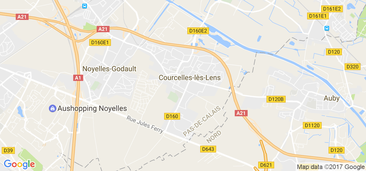 map de la ville de Courcelles-lès-Lens