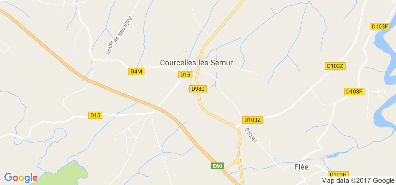 map de la ville de Courcelles-lès-Semur