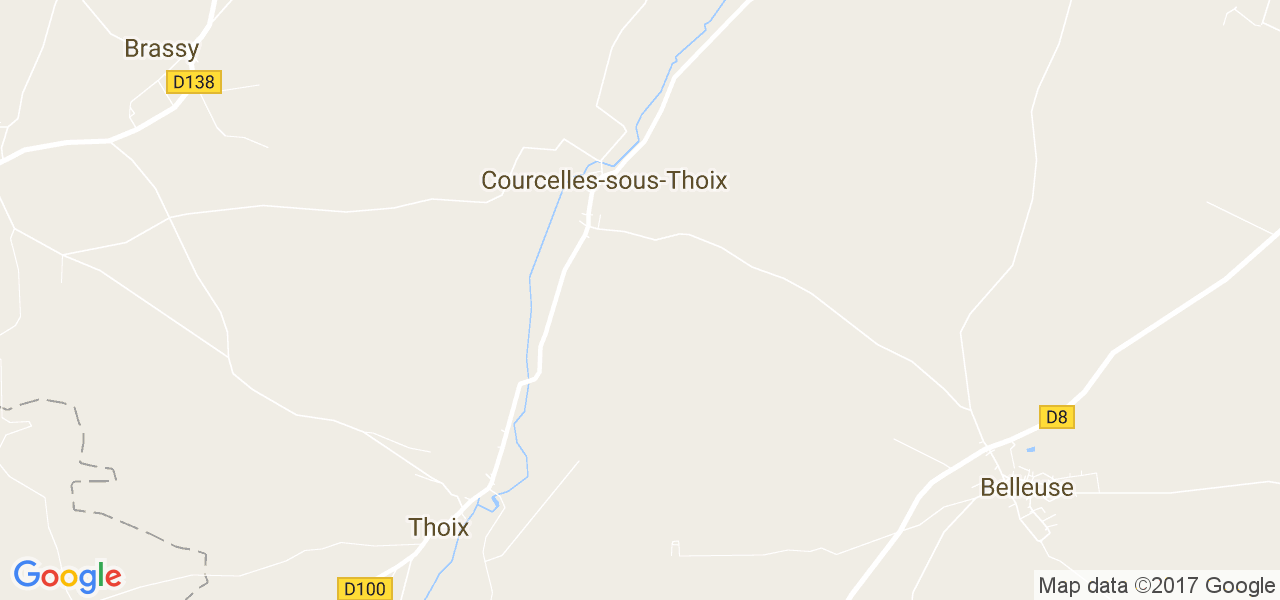 map de la ville de Courcelles-sous-Thoix