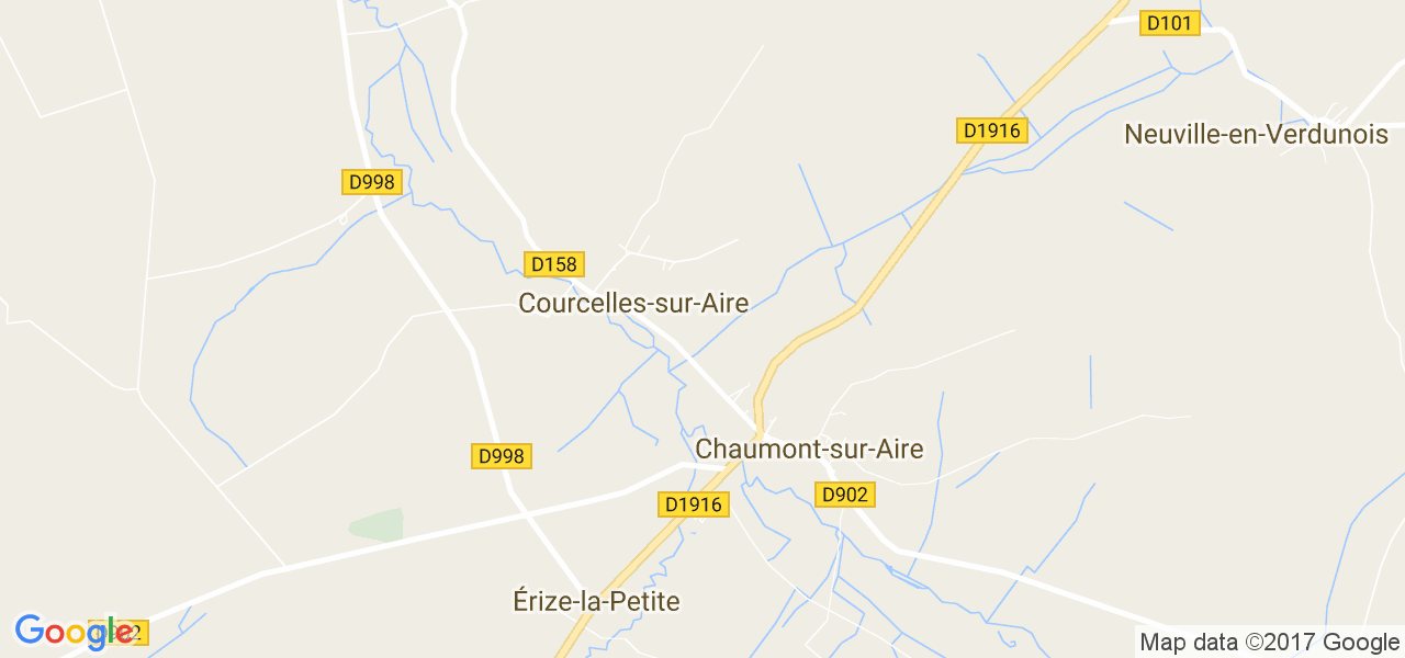 map de la ville de Courcelles-sur-Aire