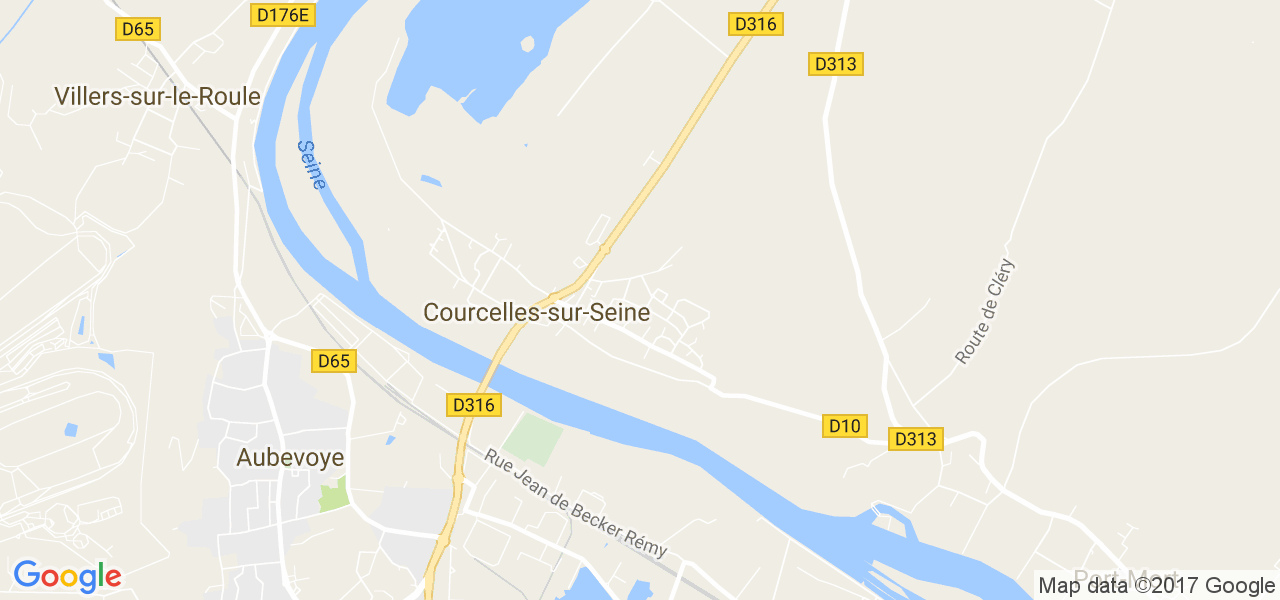 map de la ville de Courcelles-sur-Seine