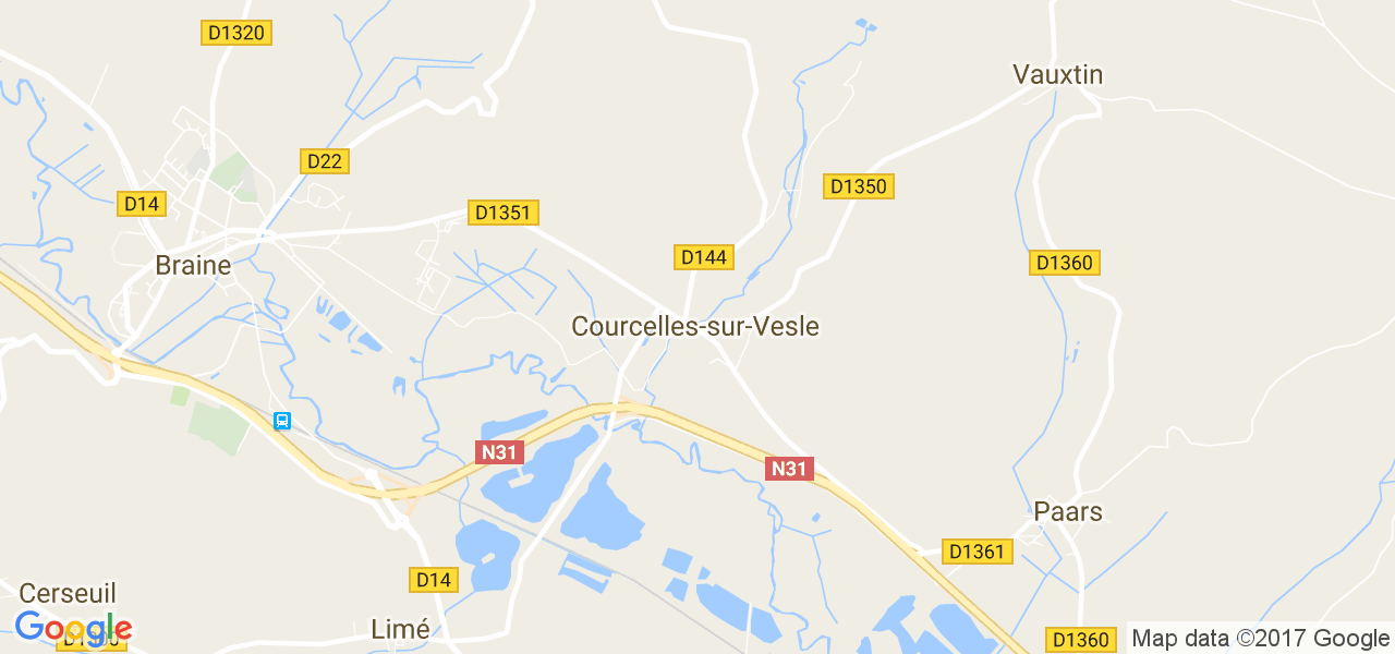 map de la ville de Courcelles-sur-Vesle