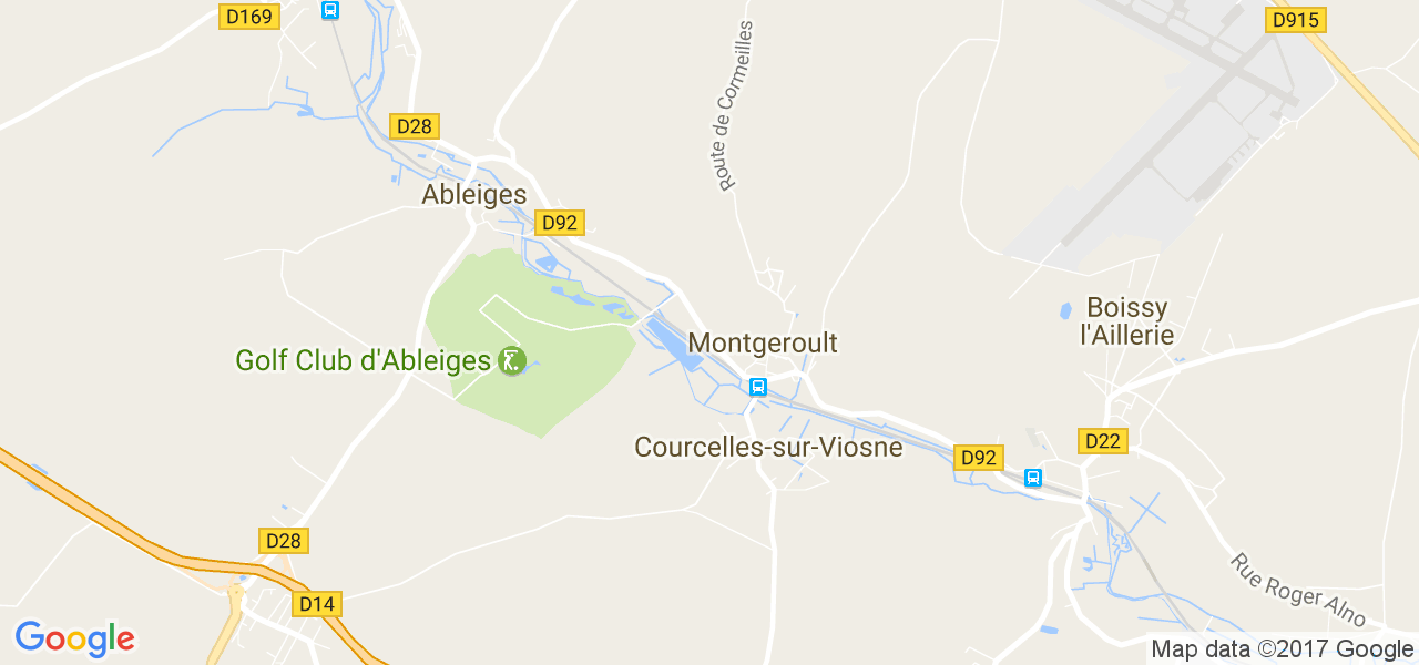 map de la ville de Courcelles-sur-Viosne