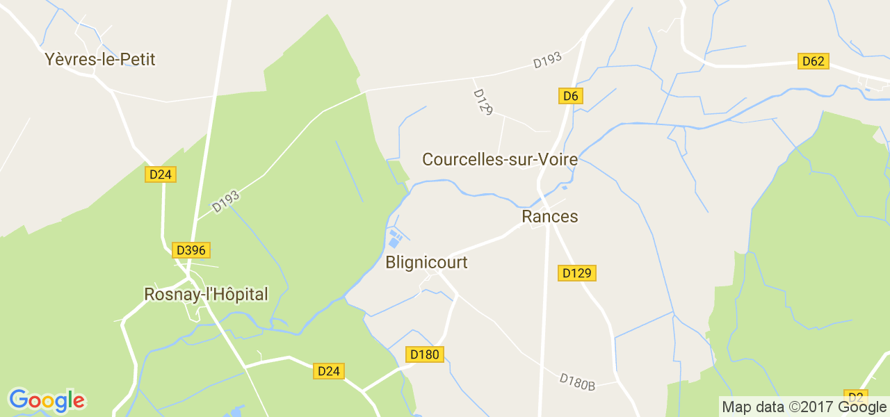 map de la ville de Courcelles-sur-Voire