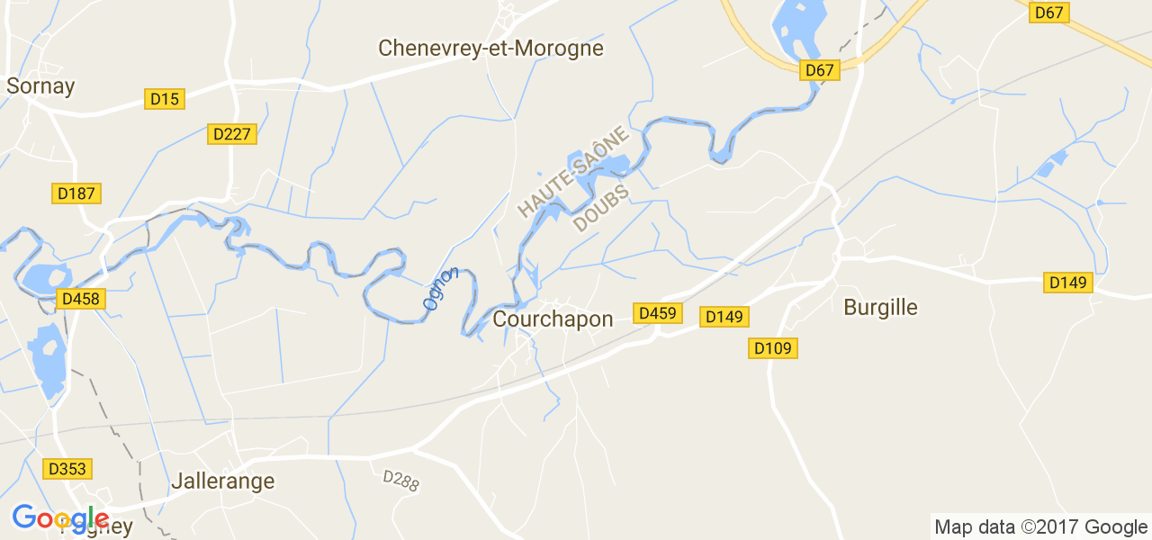 map de la ville de Courchapon