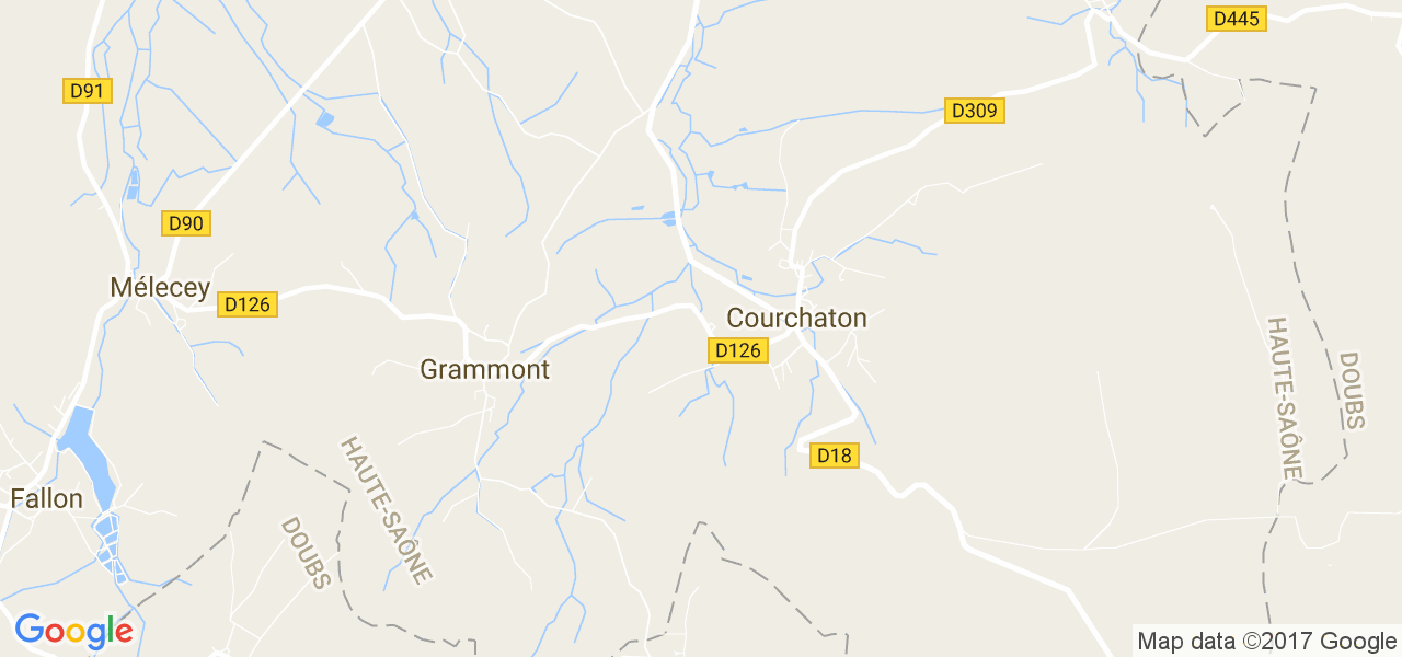 map de la ville de Courchaton