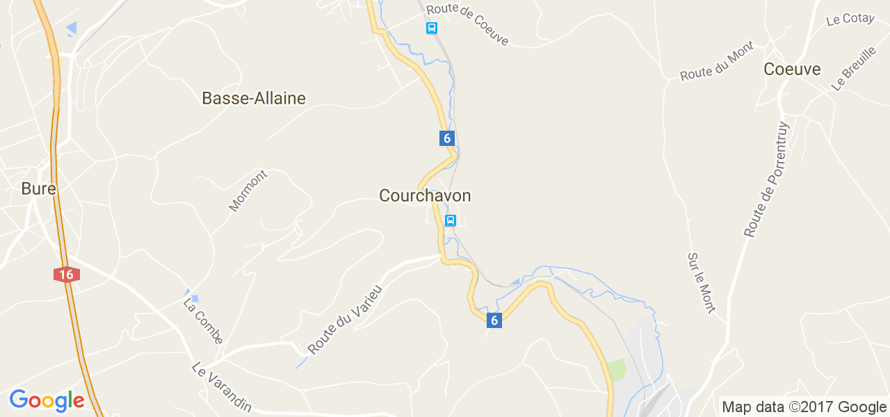 map de la ville de Courchavon