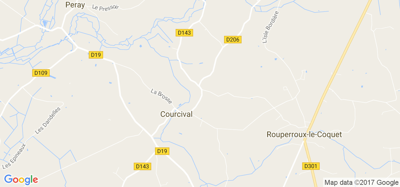 map de la ville de Courcival