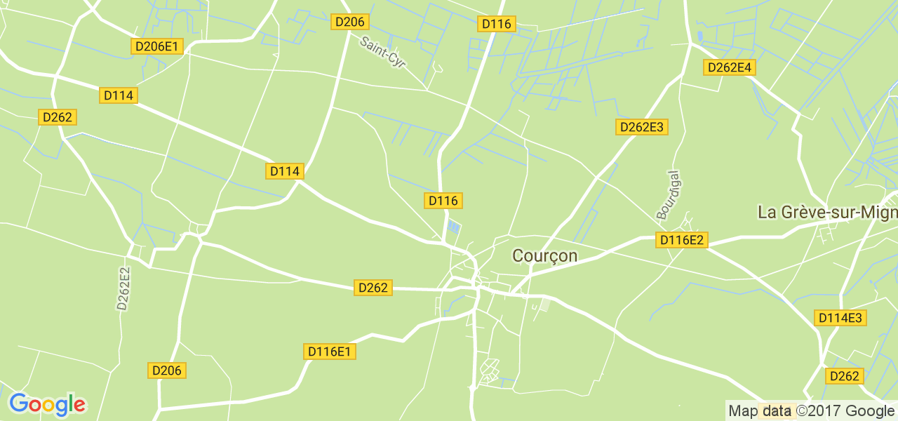 map de la ville de Courçon