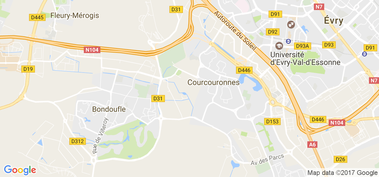 map de la ville de Courcouronnes