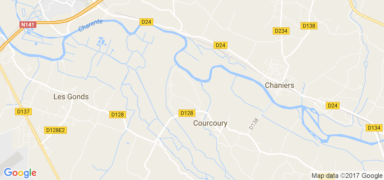 map de la ville de Courcoury