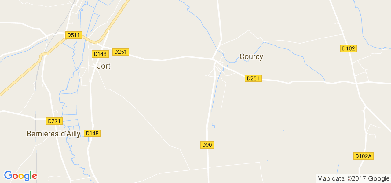 map de la ville de Courcy