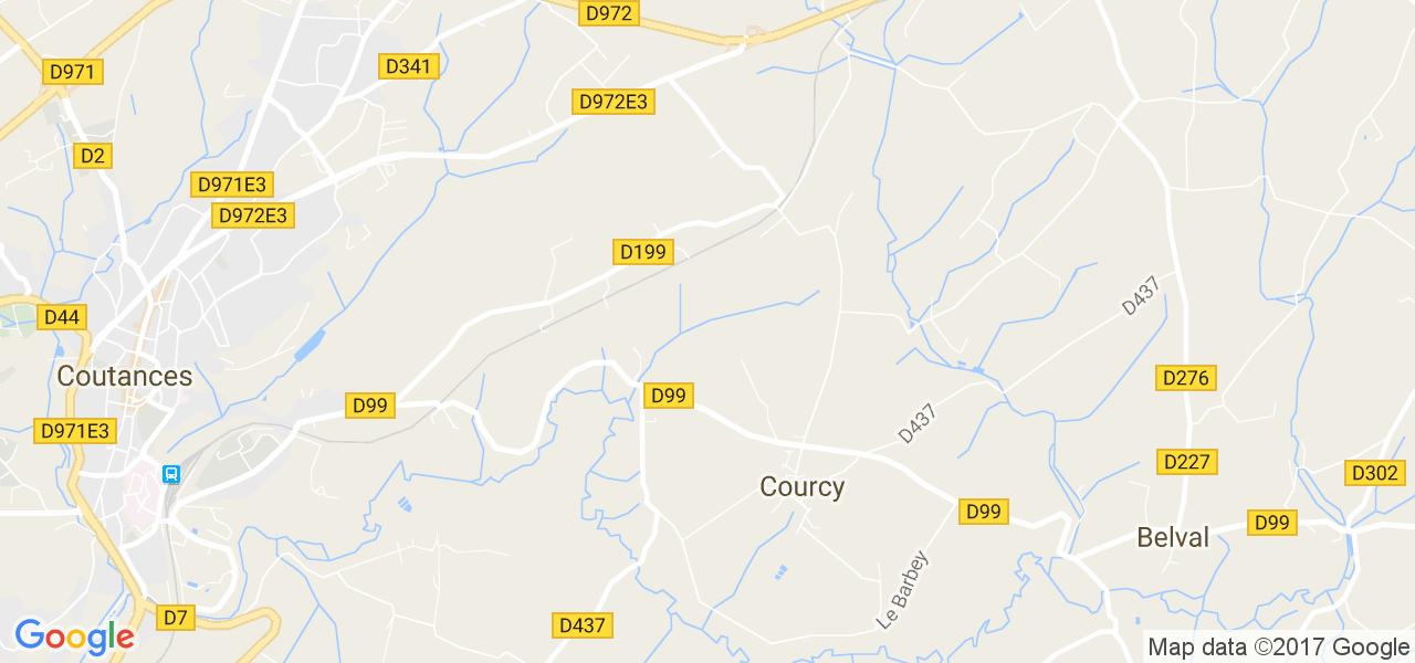 map de la ville de Courcy