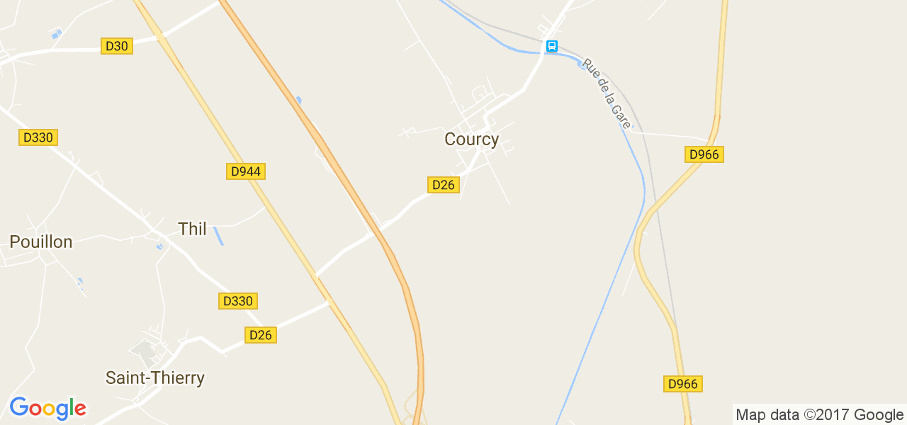 map de la ville de Courcy