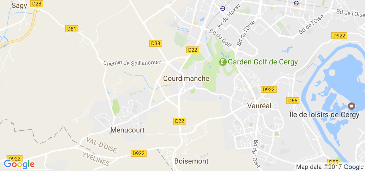 map de la ville de Courdimanche