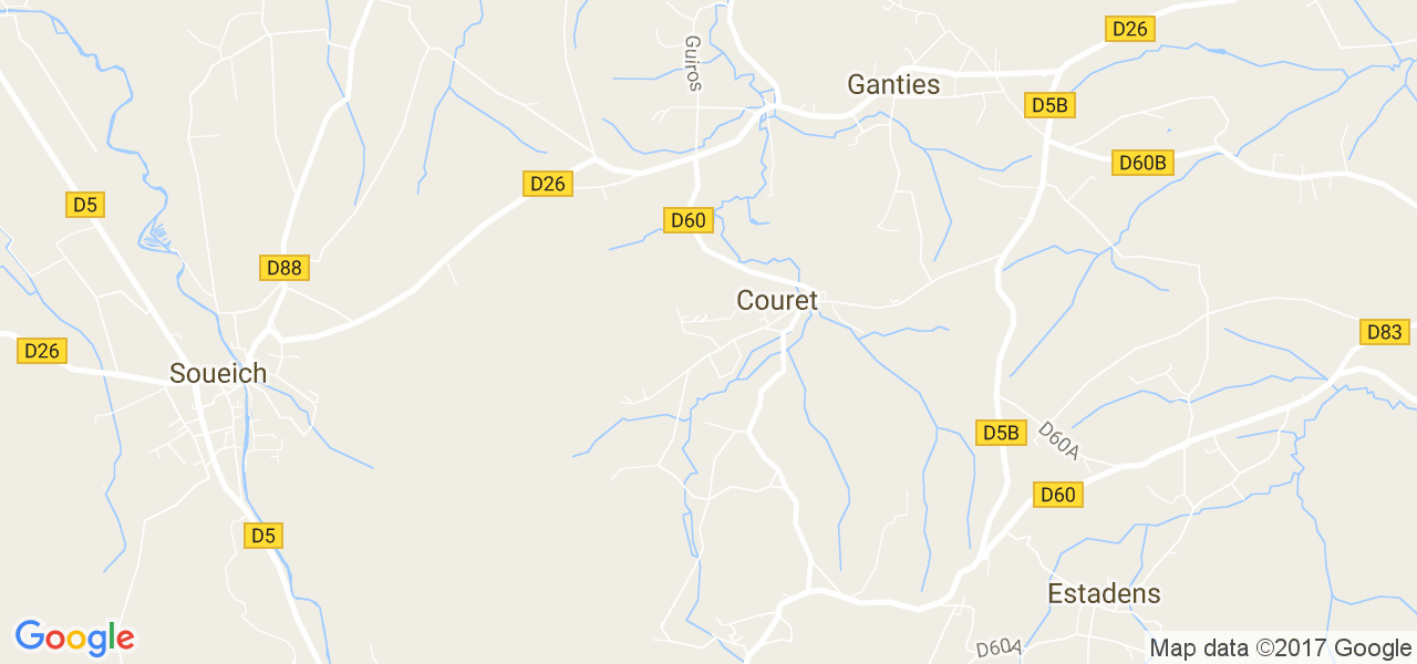 map de la ville de Couret