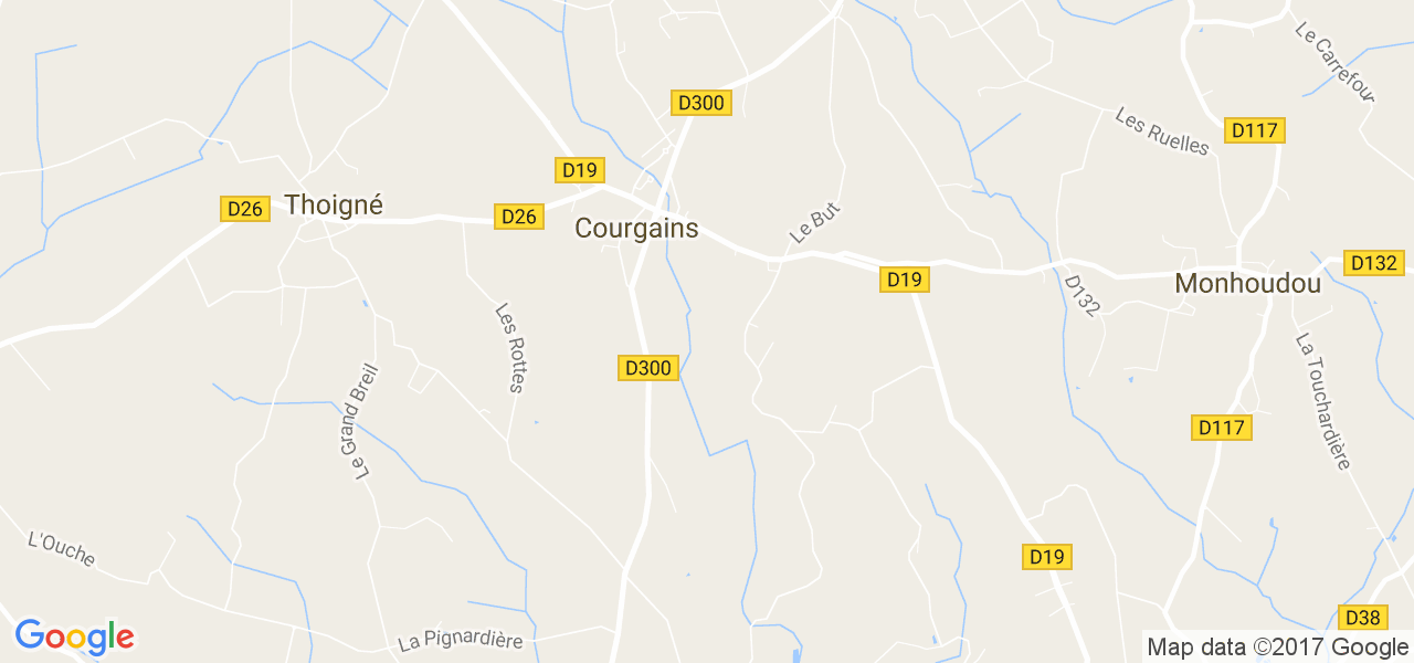 map de la ville de Courgains