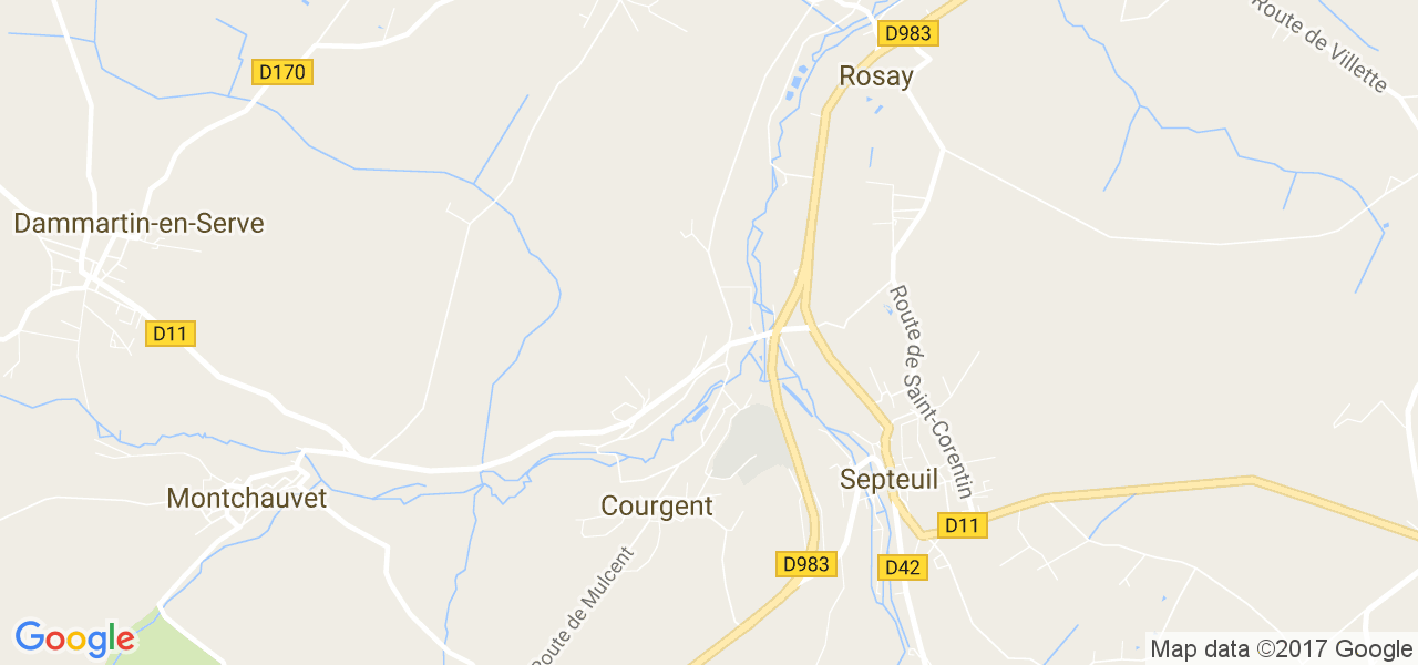 map de la ville de Courgent