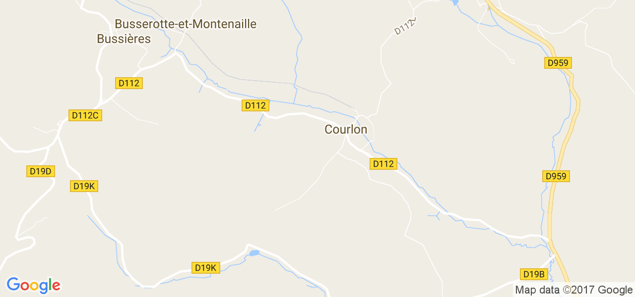 map de la ville de Courlon