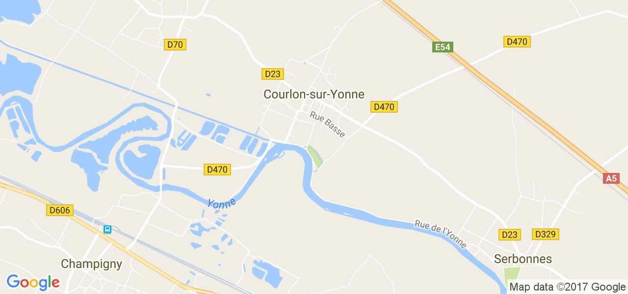 map de la ville de Courlon-sur-Yonne