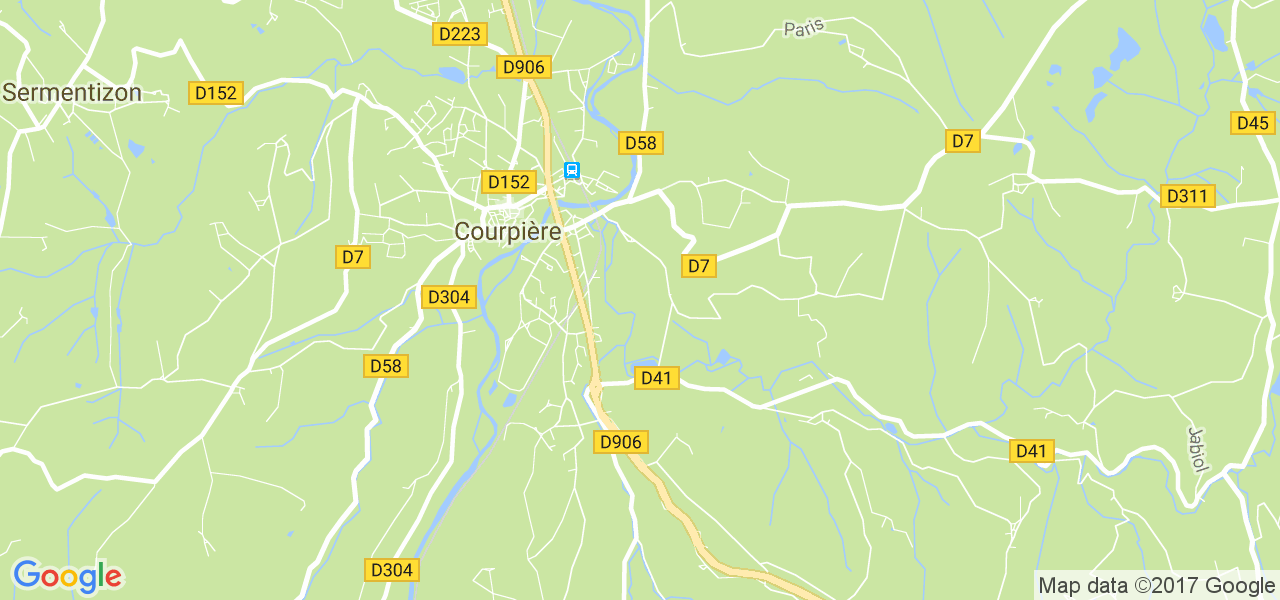 map de la ville de Courpière