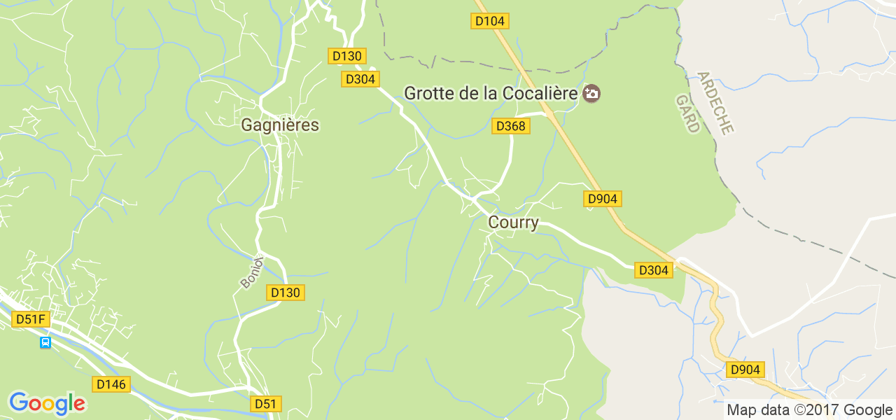 map de la ville de Courry