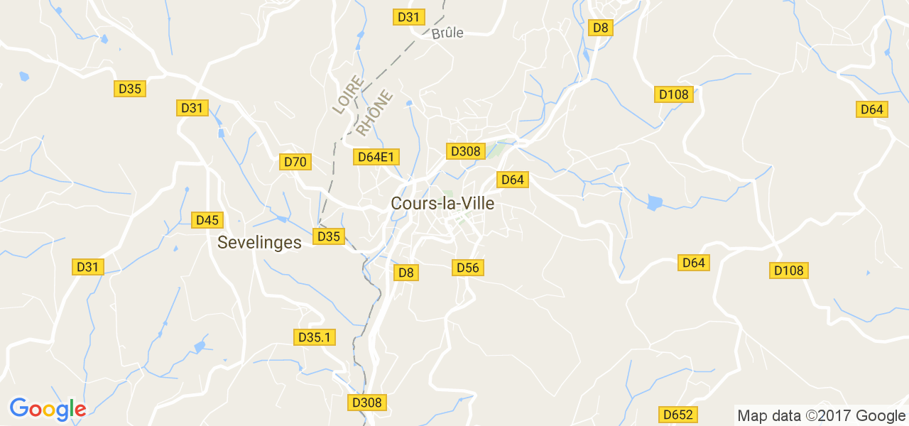 map de la ville de Cours-la-Ville